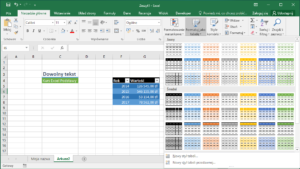 Kurs Excel Podstawy - Formatowanie komórek Excel - Style tabeli