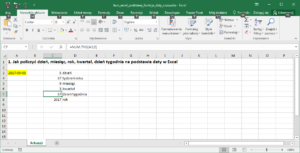 Funkcje daty Excel