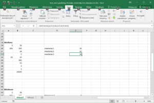 Kurs Excel podstawy - Funkcje Matematyczne - Excel Mediana