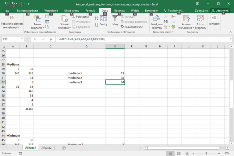 Najwa Niejsze Funkcje Matematyczne Excel I Statystyczne Excel Datatalk Pl