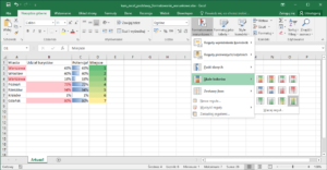 Kurs Excel Podstawy - Formatowanie warunkowe. Skale kolorów