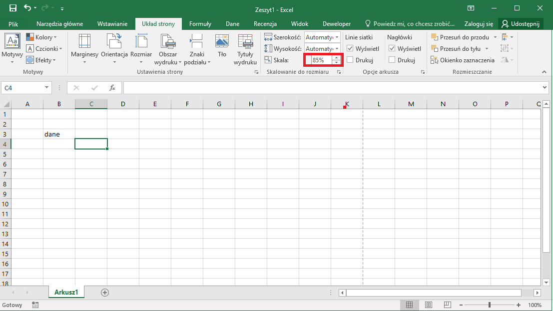Kurs Excel Podstawy - Jak drukować by zmieścić arkusz