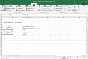 Kurs Excel Podstawy - funkcje tekstowe