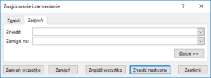 Kurs Excel - Excel Znajdź i zamień