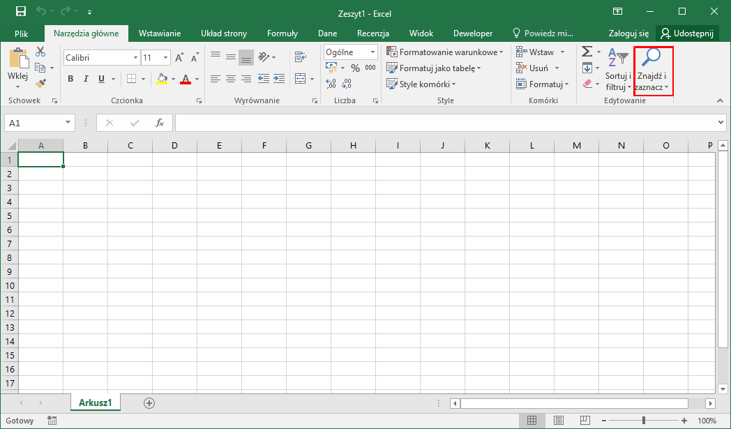 Kurs Excel - znajdowanie i zamienianie