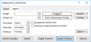 Kurs Excel - Znajdź i zamień