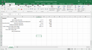 Kurs Excel Podstawy - Excel formatowanie wartości. Excel procent.