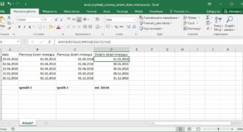 Excel pierwszy i ostatni dzień miesiaca